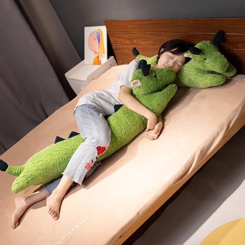kawaiies-softtoys-plushies-kawaii-plush-Long Snuggly Green White Dragon Plushies Soft toy 
