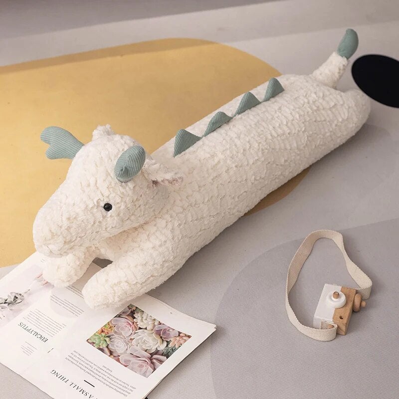 kawaiies-softtoys-plushies-kawaii-plush-Long Snuggly Green White Dragon Plushies Soft toy White 35in / 90cm 