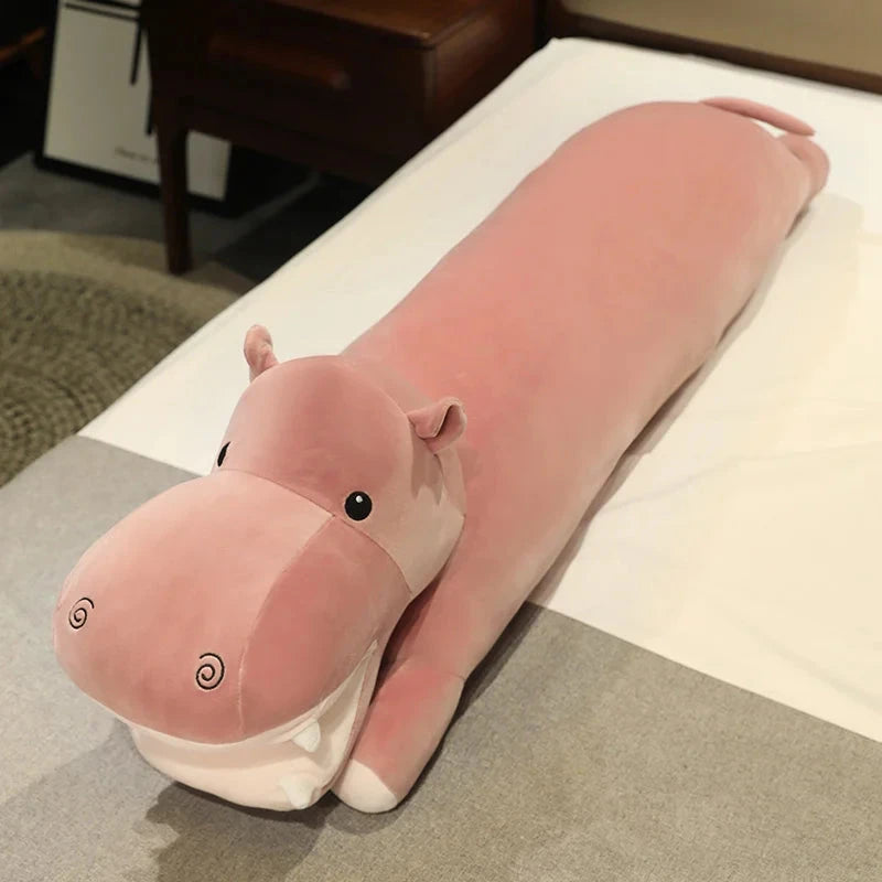 kawaiies-softtoys-plushies-kawaii-plush-Long Snuggly Hippo Plushies Soft toy Pink 47in / 120cm 