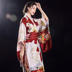 kawaiies-softtoys-plushies-kawaii-plush-Long Traditional Japanese-themed Floral Women's Kimono Kimono 
