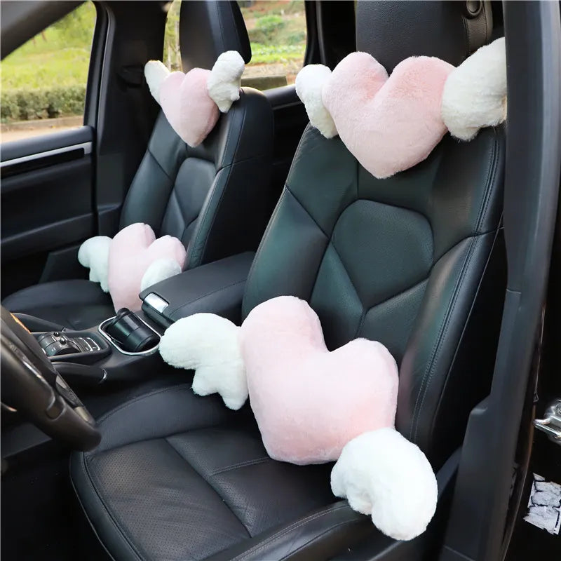 kawaiies-softtoys-plushies-kawaii-plush-Love Heart Wings Car Head Rest Plush Pillow Car 