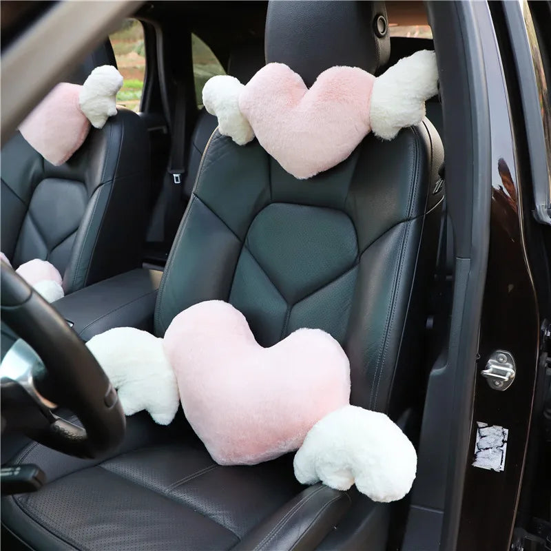 kawaiies-softtoys-plushies-kawaii-plush-Love Heart Wings Car Head Rest Plush Pillow Car 
