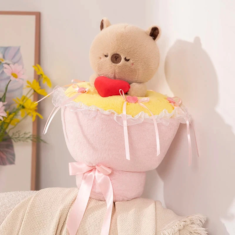 kawaiies-softtoys-plushies-kawaii-plush-Lovely Capybara Plush Bouquet Soft toy Light Capybara 