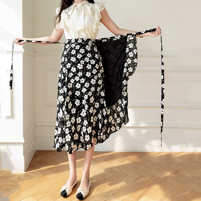 kawaiies-softtoys-plushies-kawaii-plush-Lovely Floral Midi Wrap Skirt Apparel 