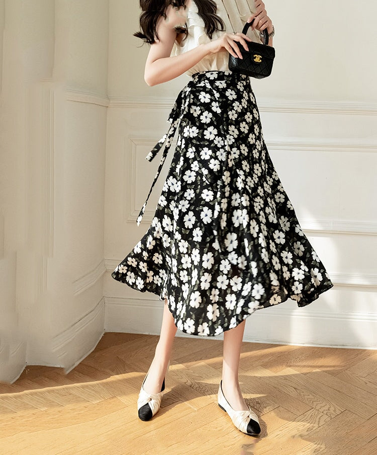 kawaiies-softtoys-plushies-kawaii-plush-Lovely Floral Midi Wrap Skirt Apparel 