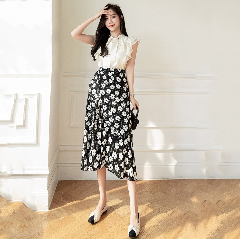kawaiies-softtoys-plushies-kawaii-plush-Lovely Floral Midi Wrap Skirt Apparel 
