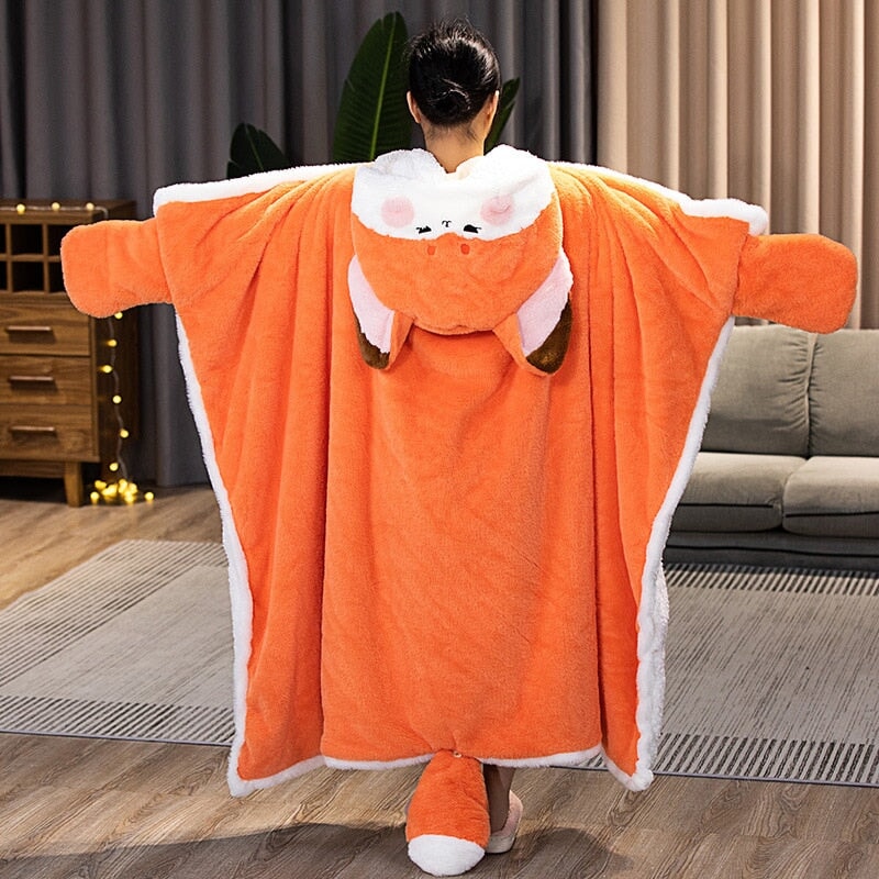 kawaiies-softtoys-plushies-kawaii-plush-Lovely Orange Fox Plush Cape Hoodie Blanket | NEW Apparel 