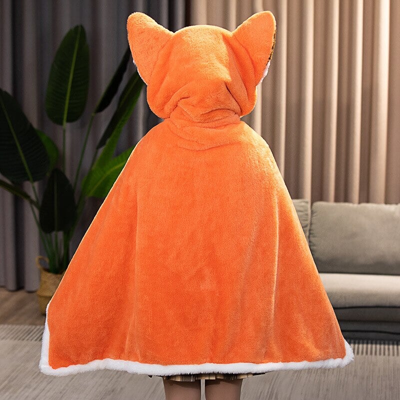 kawaiies-softtoys-plushies-kawaii-plush-Lovely Orange Fox Plush Cape Hoodie Blanket | NEW Apparel 