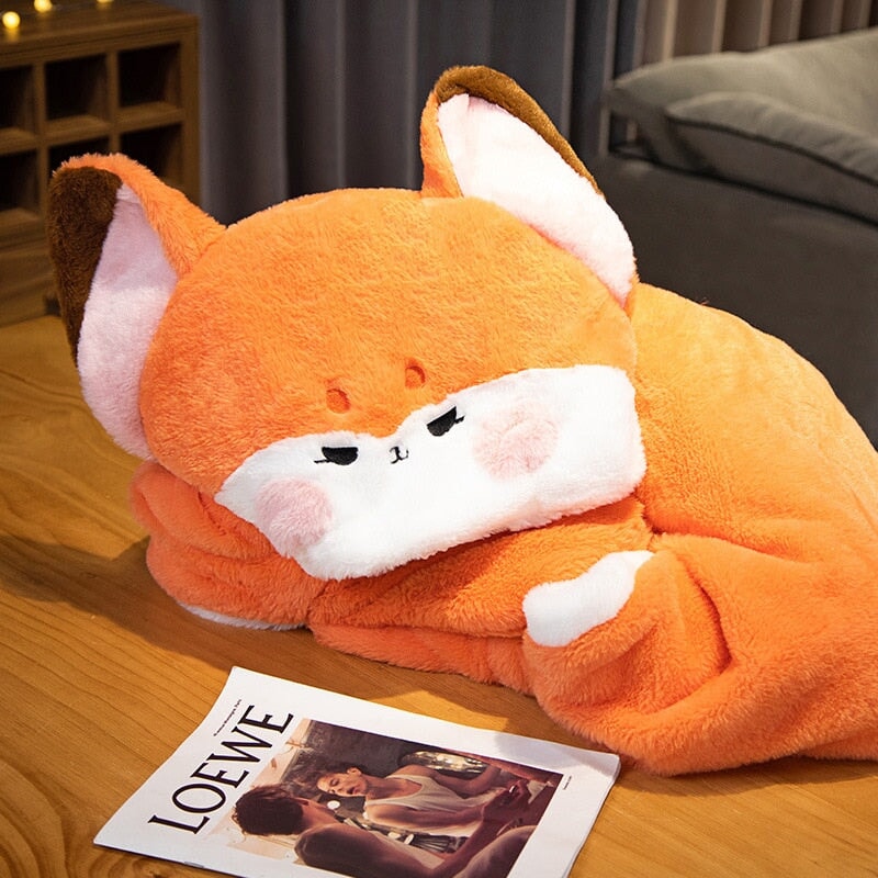 kawaiies-softtoys-plushies-kawaii-plush-Lovely Orange Fox Plush Cape Hoodie Blanket | NEW Apparel 