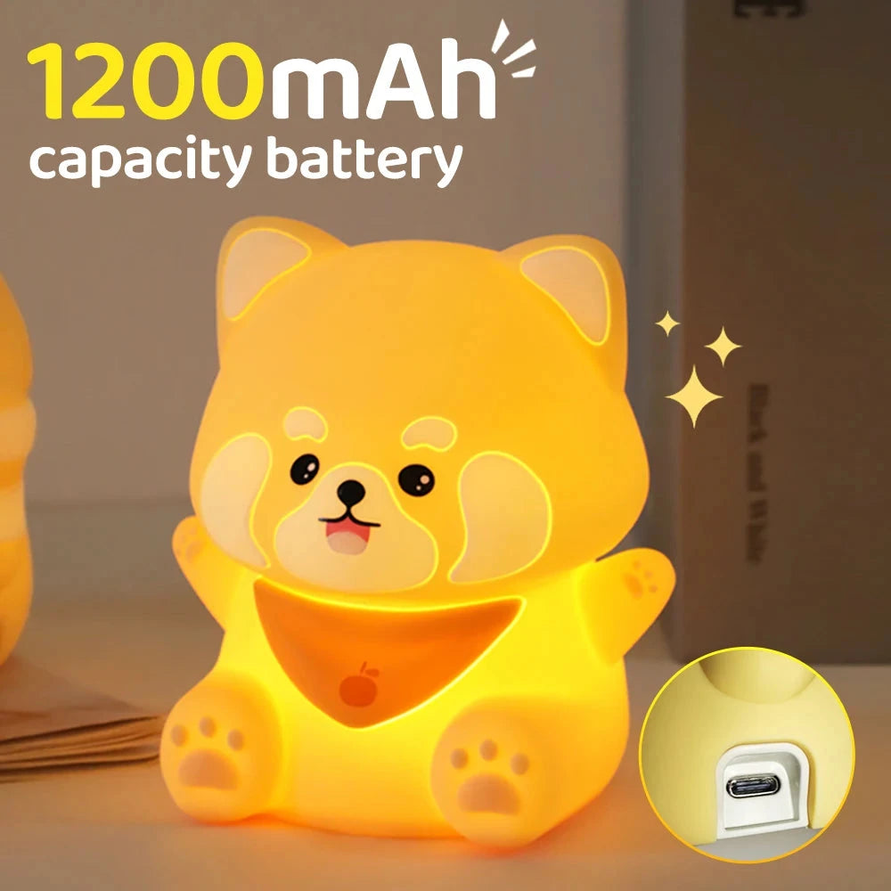 kawaiies-softtoys-plushies-kawaii-plush-Lovely Red Panda LED Night Light Home Decor 