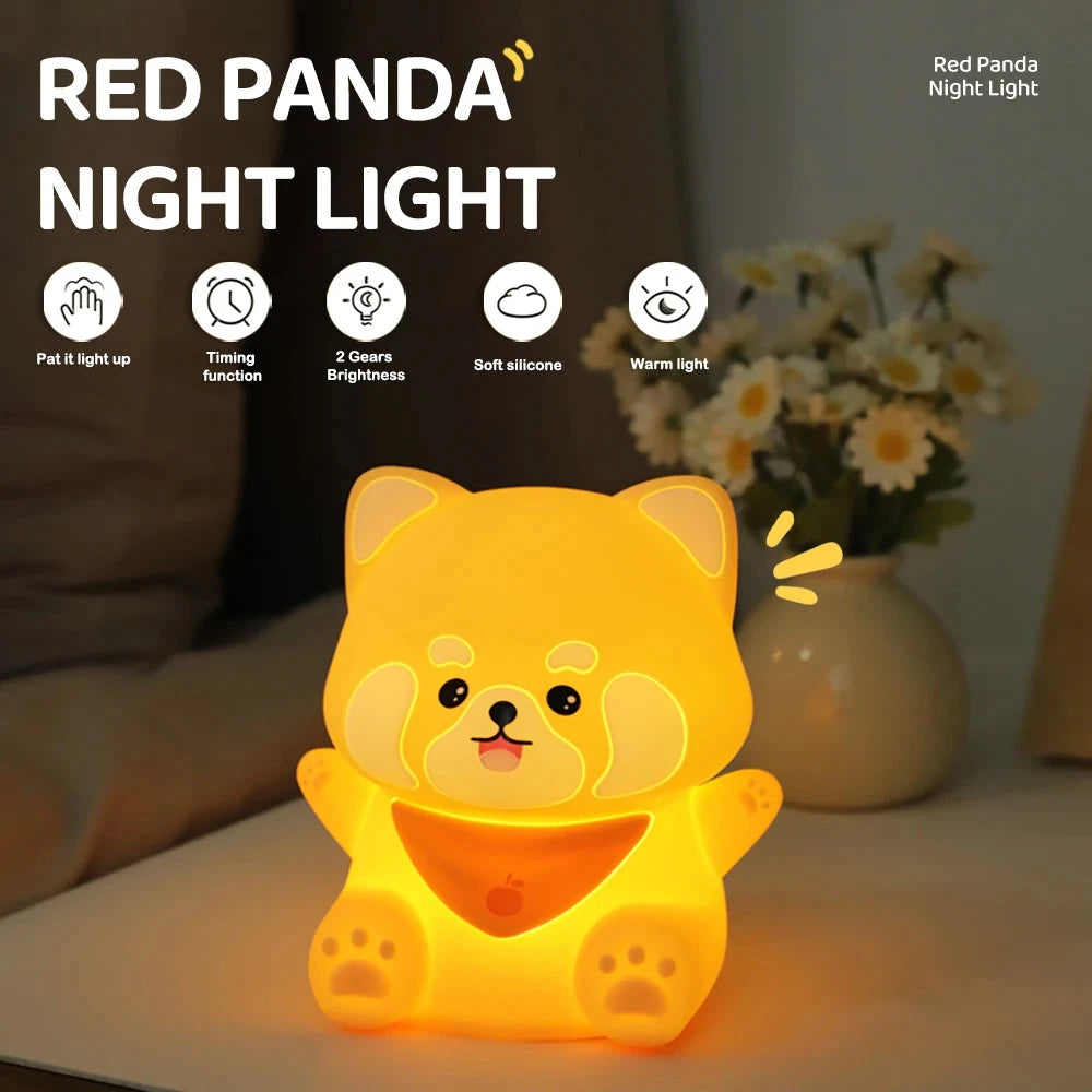 kawaiies-softtoys-plushies-kawaii-plush-Lovely Red Panda LED Night Light Home Decor 