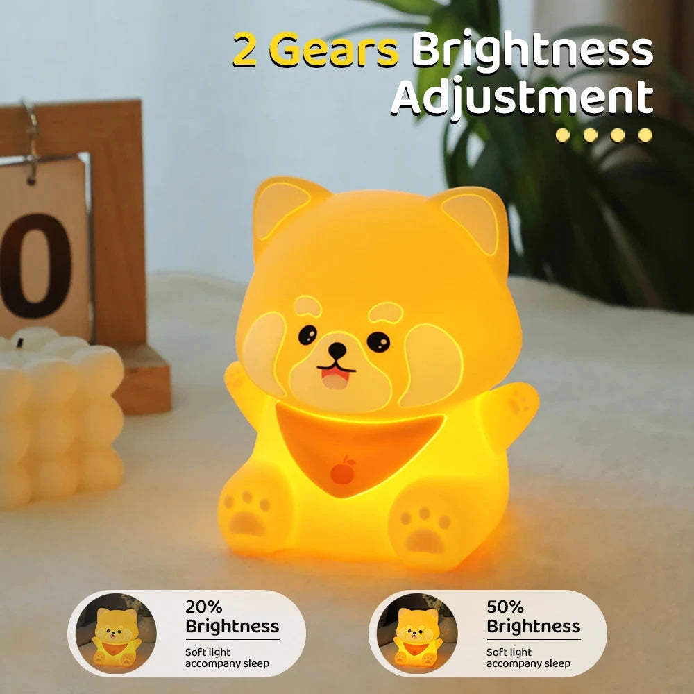 kawaiies-softtoys-plushies-kawaii-plush-Lovely Red Panda LED Night Light Home Decor 