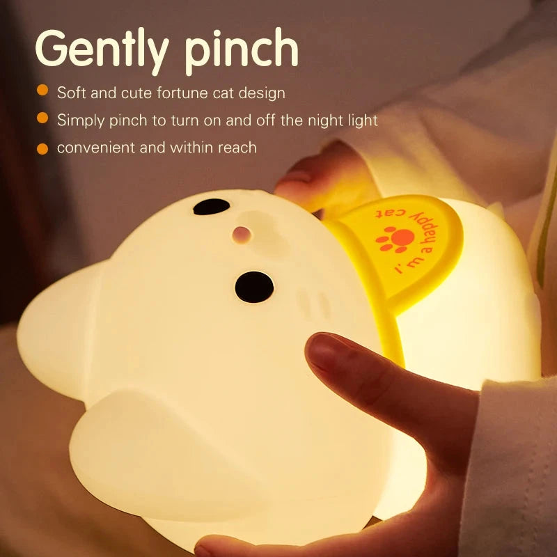 kawaiies-softtoys-plushies-kawaii-plush-Lucky Cat LED Night Light Home Decor 
