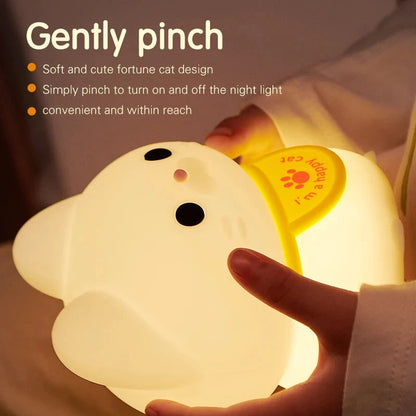 kawaiies-softtoys-plushies-kawaii-plush-Lucky Cat LED Night Light Home Decor 