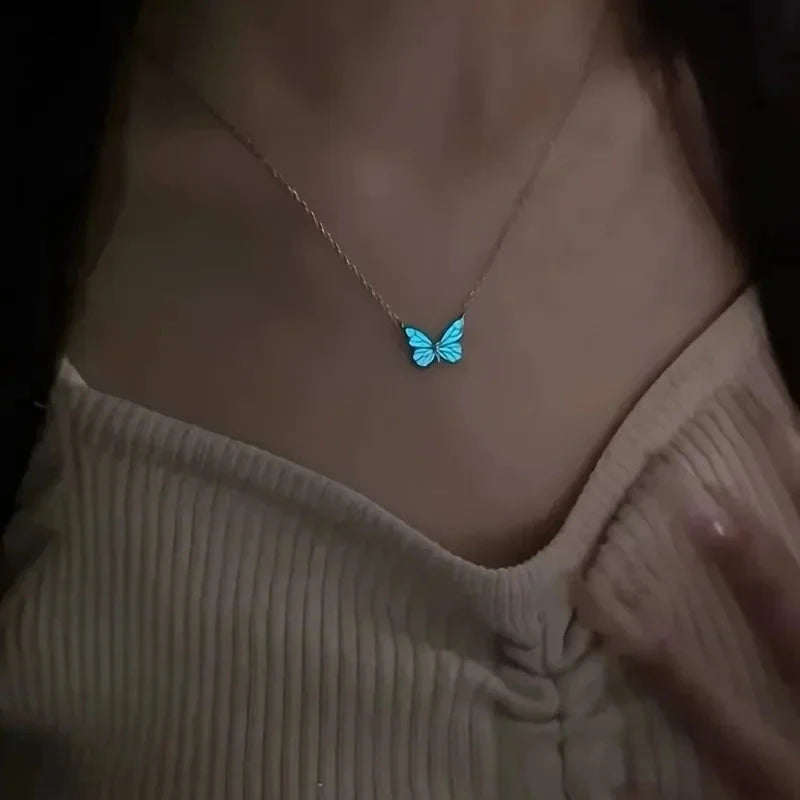 kawaiies-softtoys-plushies-kawaii-plush-Luminous Blue Butterfly Necklace Jewelry 