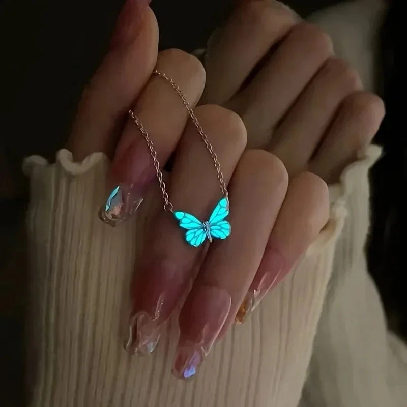 kawaiies-softtoys-plushies-kawaii-plush-Luminous Blue Butterfly Necklace Jewelry 