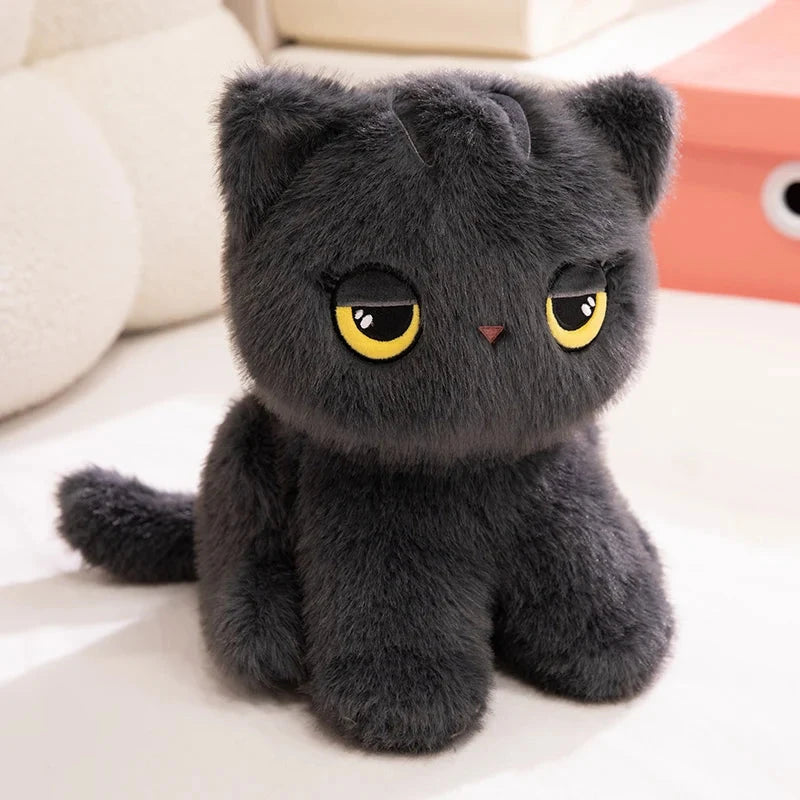 kawaiies-softtoys-plushies-kawaii-plush-Luna & Misty the Fluffy Sitting Cat Plushies Soft toy Misty (Gray) 30cm 