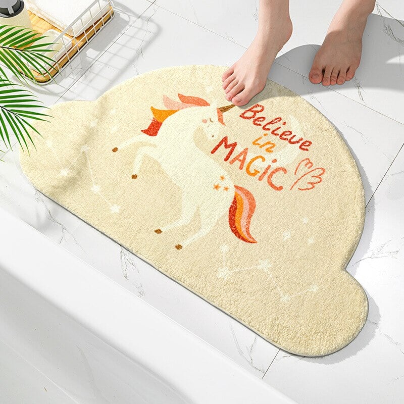 kawaiies-softtoys-plushies-kawaii-plush-Magical Unicorn Soft Bathroom Mat Collection Home Decor Cream 40 x 60cm 