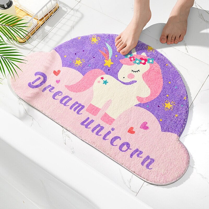 kawaiies-softtoys-plushies-kawaii-plush-Magical Unicorn Soft Bathroom Mat Collection Home Decor Purple 40 x 60cm 