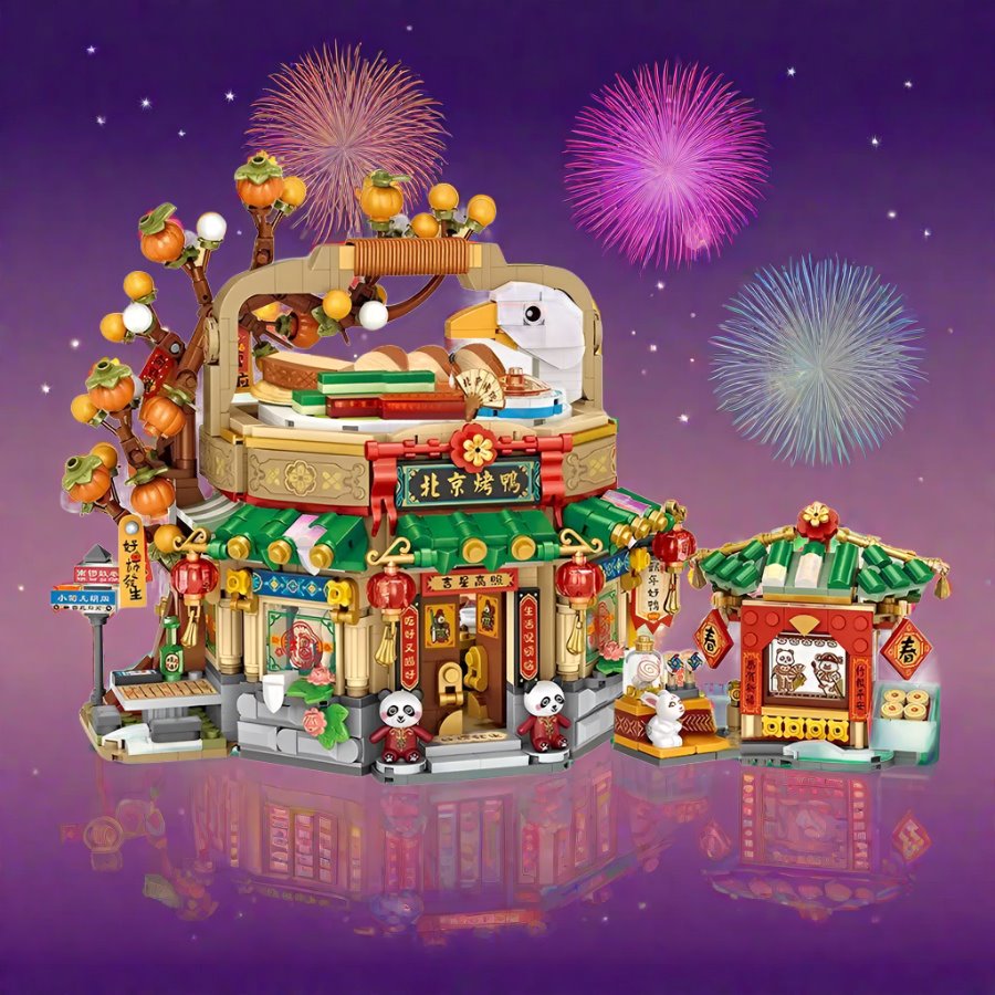 kawaiies-softtoys-plushies-kawaii-plush-Mei Mei Panda Peking Duck Restaurant Micro Building Blocks With Lights Build it 