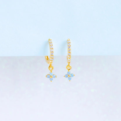 kawaiies-softtoys-plushies-kawaii-plush-Mini Dangling Blue Flower Gold-Plated Earrings Earrings 