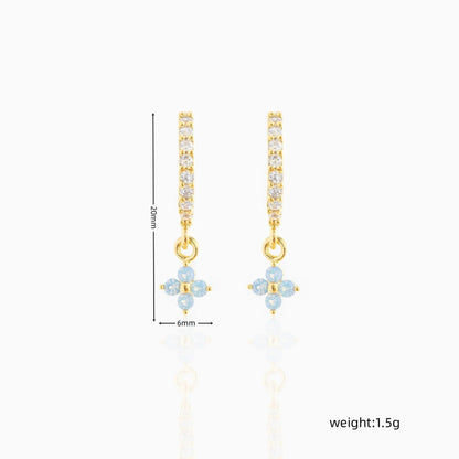 kawaiies-softtoys-plushies-kawaii-plush-Mini Dangling Blue Flower Gold-Plated Earrings Earrings 