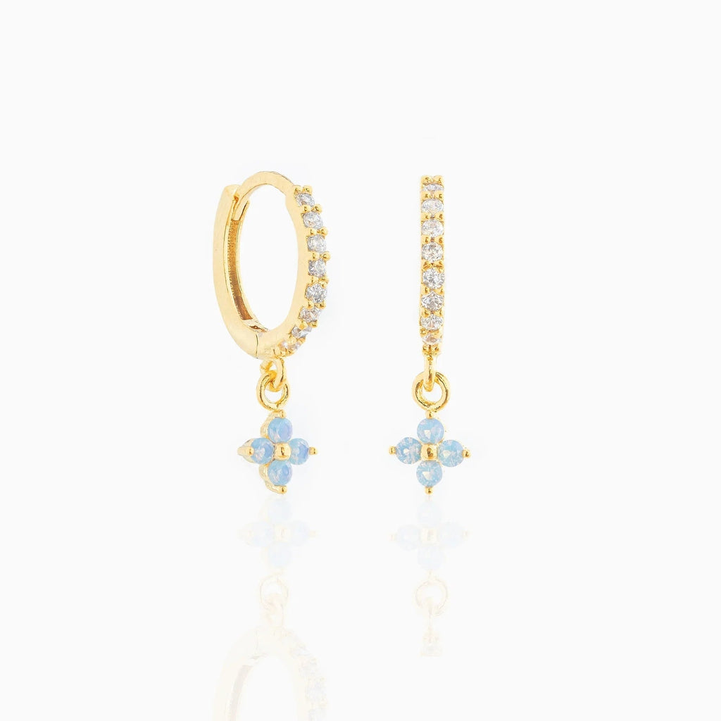 kawaiies-softtoys-plushies-kawaii-plush-Mini Dangling Blue Flower Gold-Plated Earrings Earrings Gold 