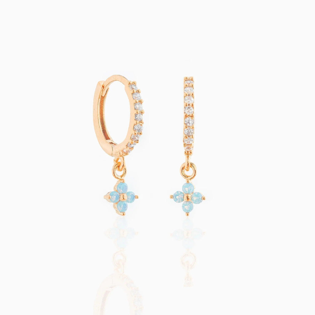 kawaiies-softtoys-plushies-kawaii-plush-Mini Dangling Blue Flower Gold-Plated Earrings Earrings Rose Gold 