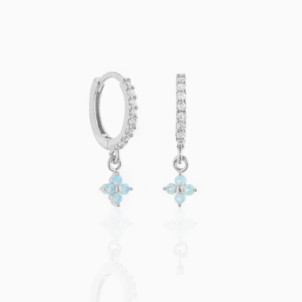 kawaiies-softtoys-plushies-kawaii-plush-Mini Dangling Blue Flower Gold-Plated Earrings Earrings Silver 