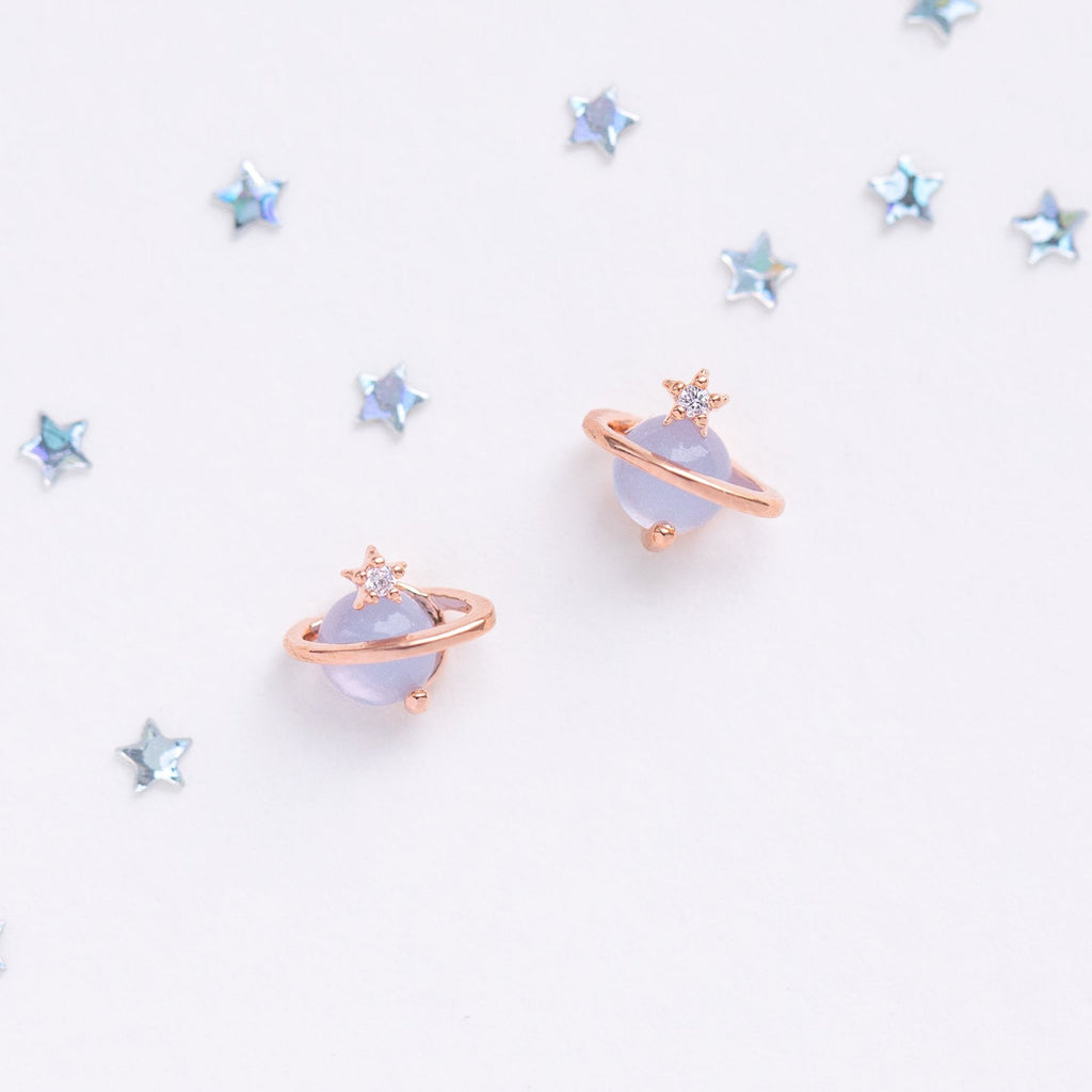 kawaiies-softtoys-plushies-kawaii-plush-Mini Neptune Shooting Star Gold-Plated Stud Earring Earrings 