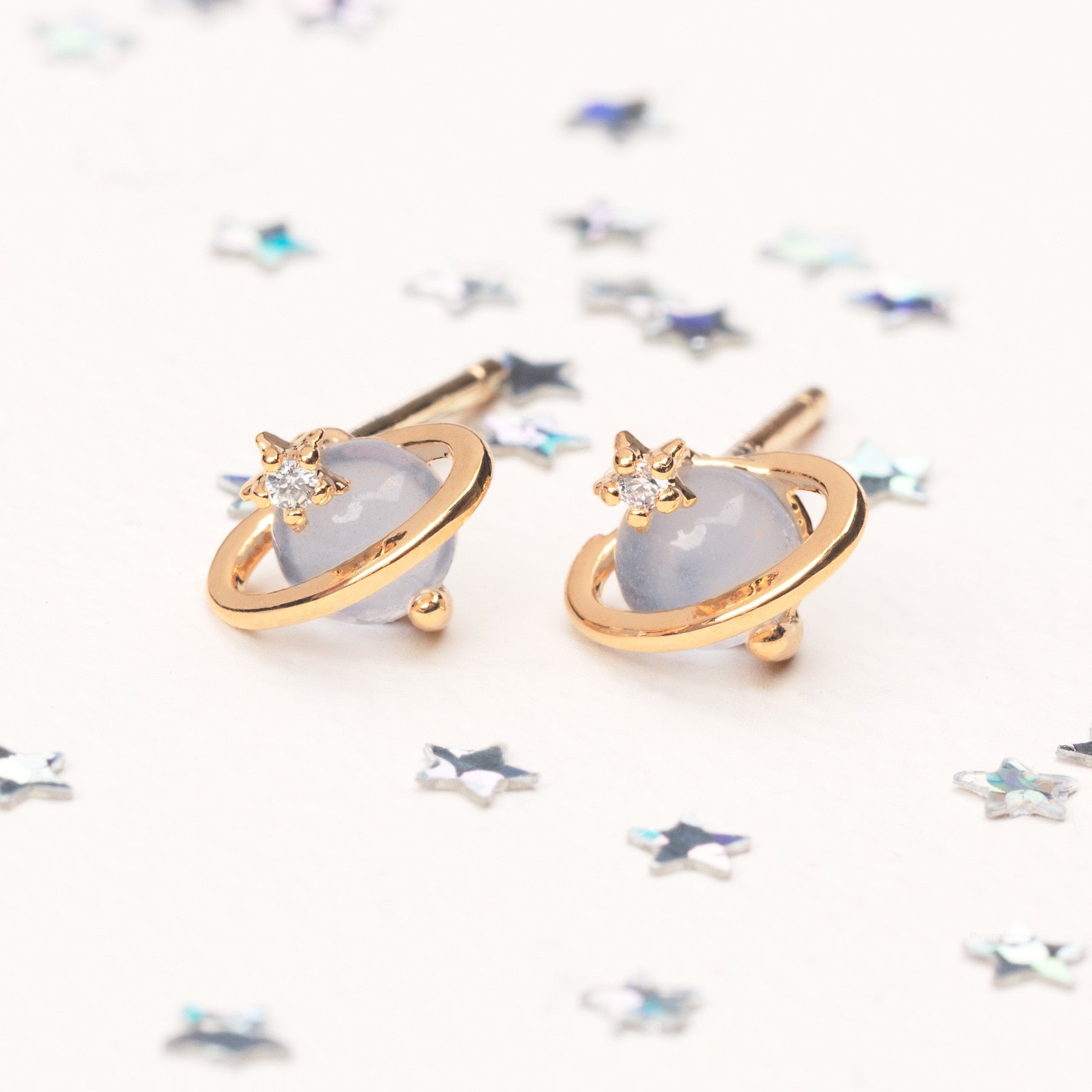 kawaiies-softtoys-plushies-kawaii-plush-Mini Neptune Shooting Star Gold-Plated Stud Earring Earrings 