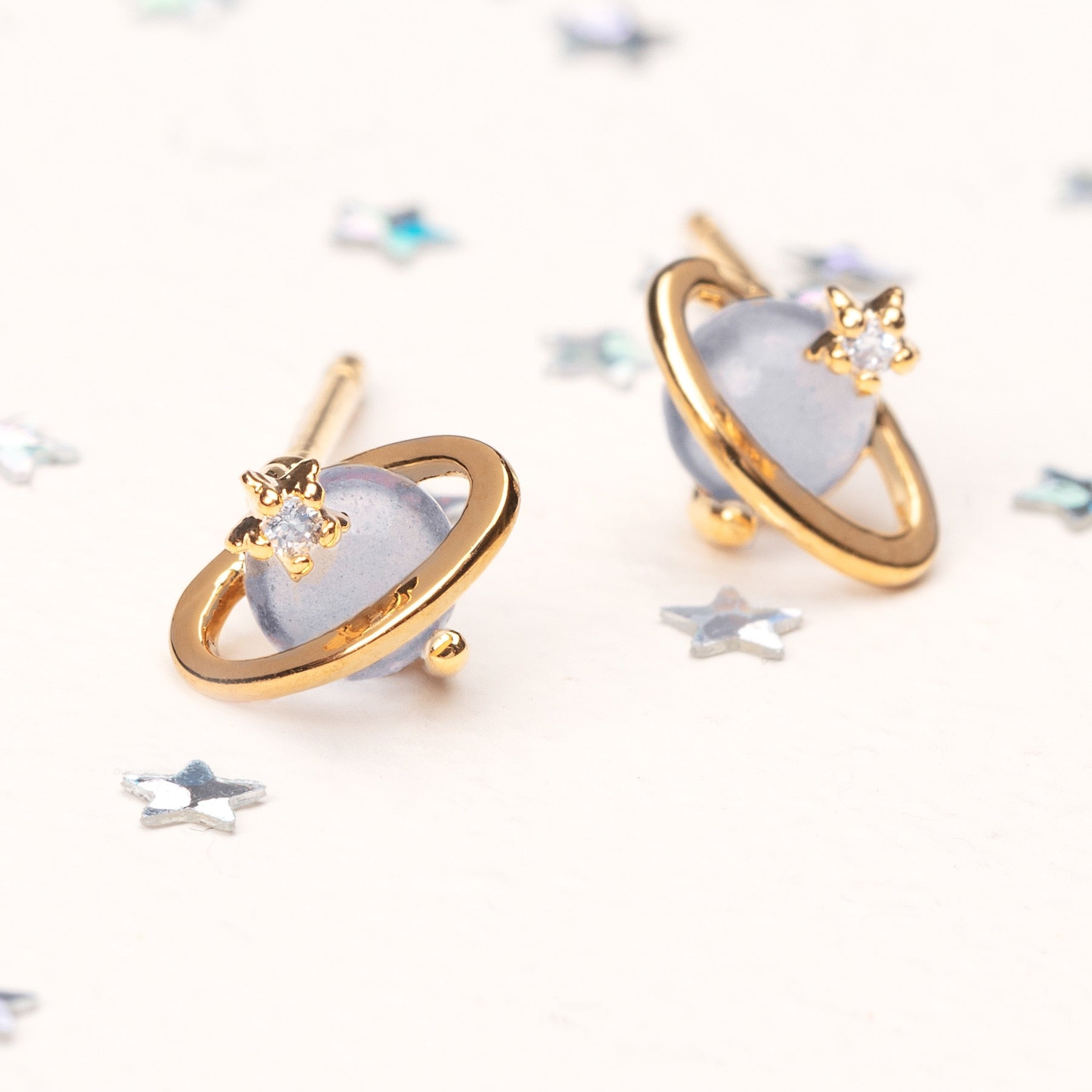kawaiies-softtoys-plushies-kawaii-plush-Mini Neptune Shooting Star Gold-Plated Stud Earring Earrings 