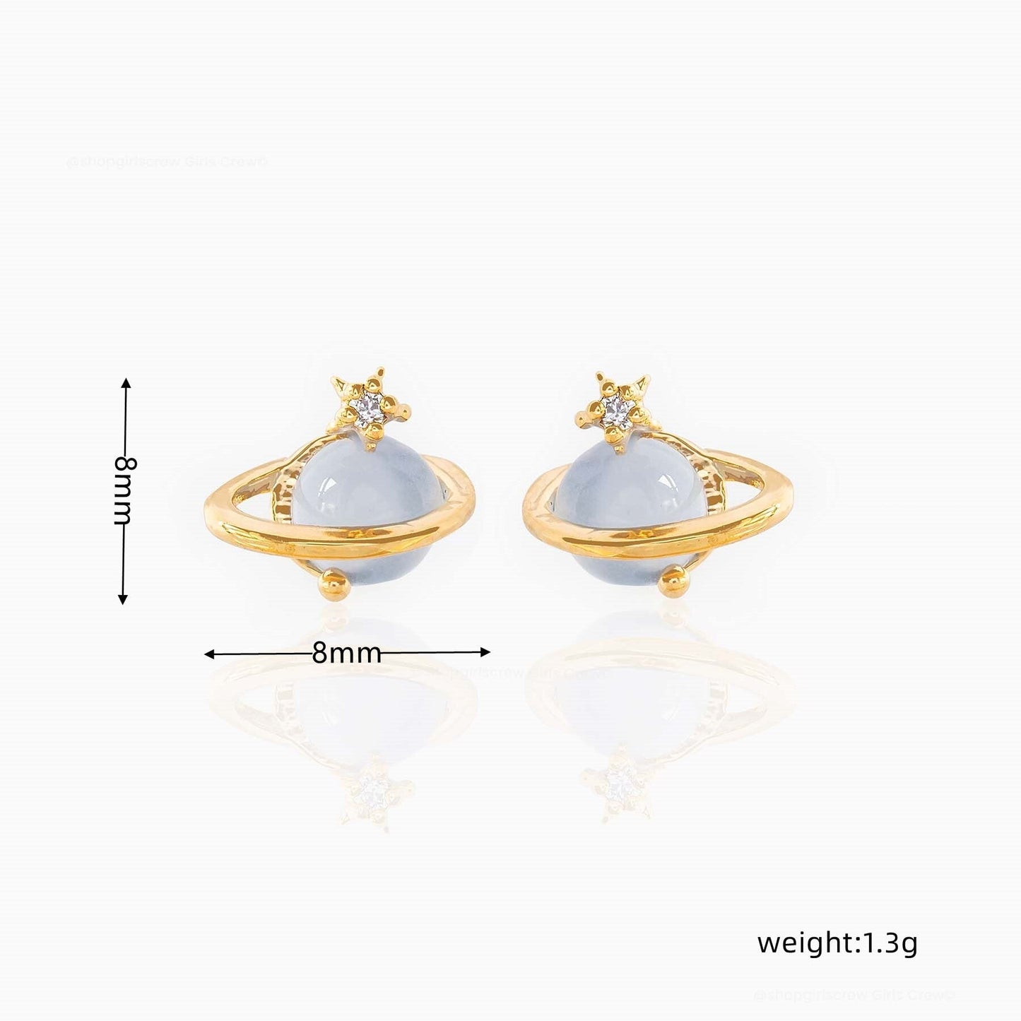 kawaiies-softtoys-plushies-kawaii-plush-Mini Neptune Shooting Star Gold-Plated Stud Earring Earrings 