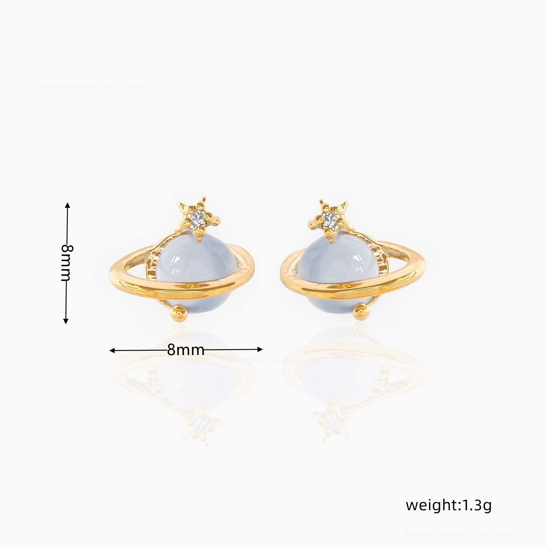 kawaiies-softtoys-plushies-kawaii-plush-Mini Neptune Shooting Star Gold-Plated Stud Earring Earrings 