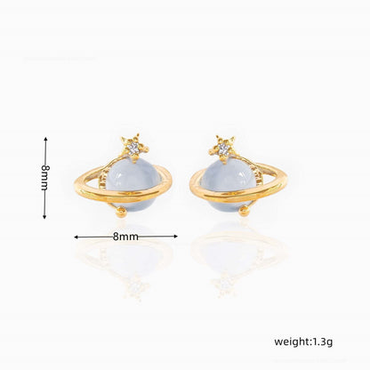 kawaiies-softtoys-plushies-kawaii-plush-Mini Neptune Shooting Star Gold-Plated Stud Earring Earrings 