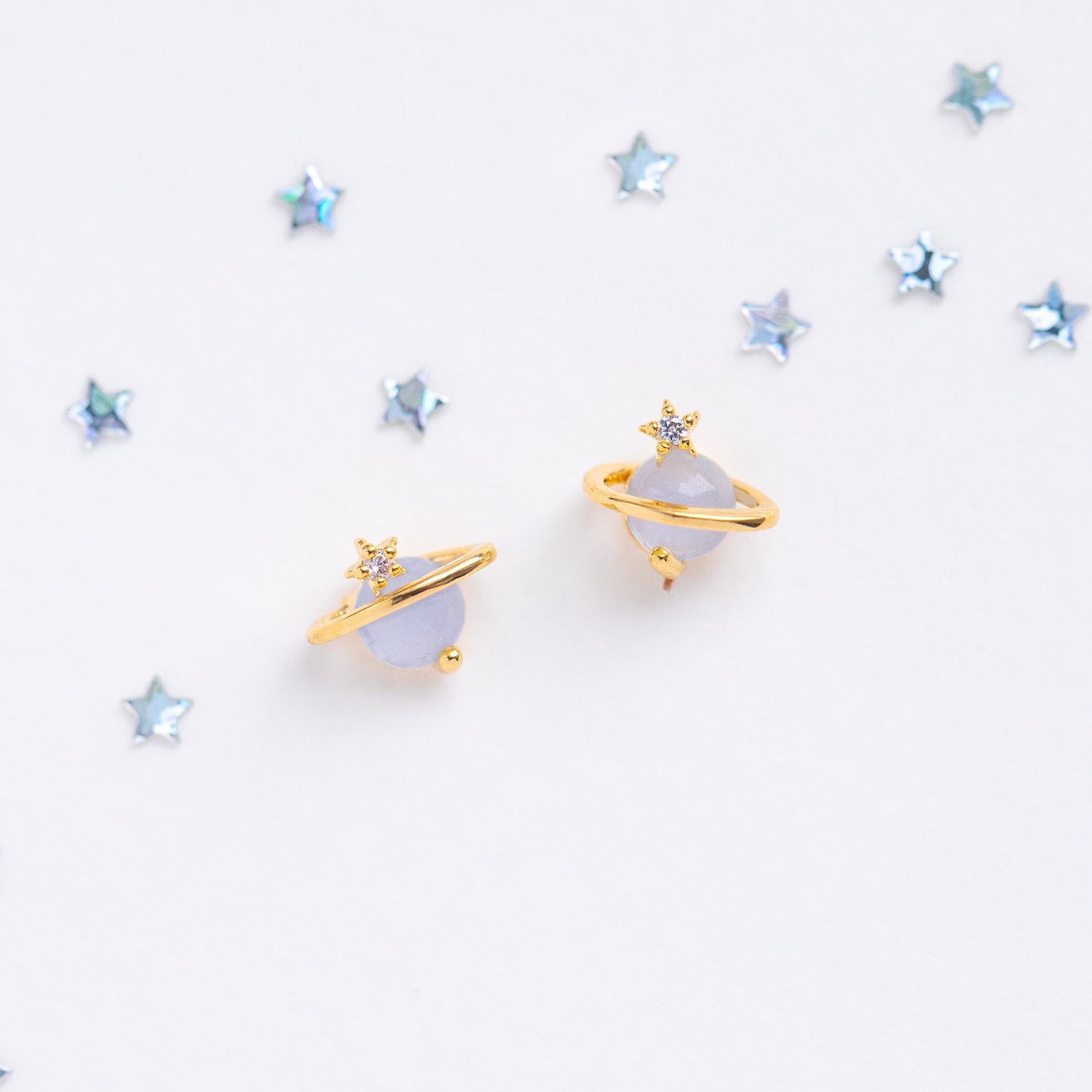 kawaiies-softtoys-plushies-kawaii-plush-Mini Neptune Shooting Star Gold-Plated Stud Earring Earrings 