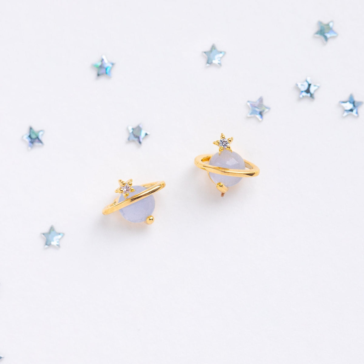 kawaiies-softtoys-plushies-kawaii-plush-Mini Neptune Shooting Star Gold-Plated Stud Earring Earrings 