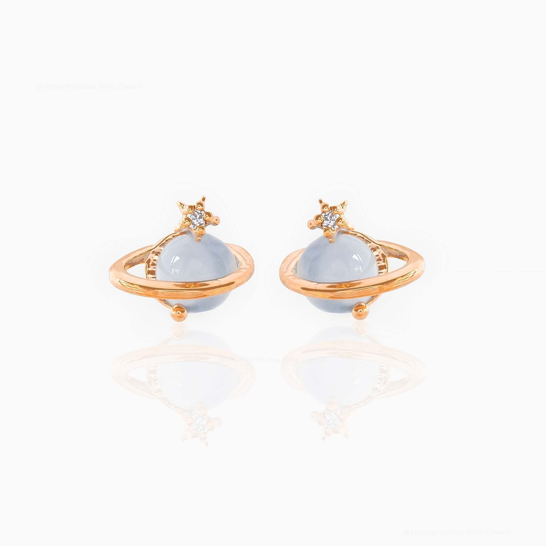 kawaiies-softtoys-plushies-kawaii-plush-Mini Neptune Shooting Star Gold-Plated Stud Earring Earrings Rose gold 