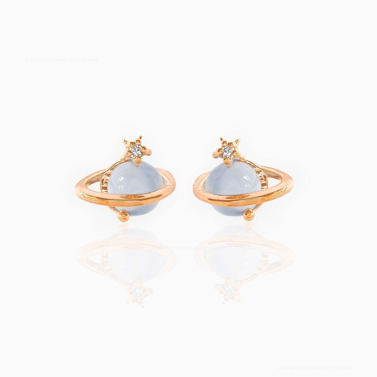 kawaiies-softtoys-plushies-kawaii-plush-Mini Neptune Shooting Star Gold-Plated Stud Earring Earrings Rose gold 