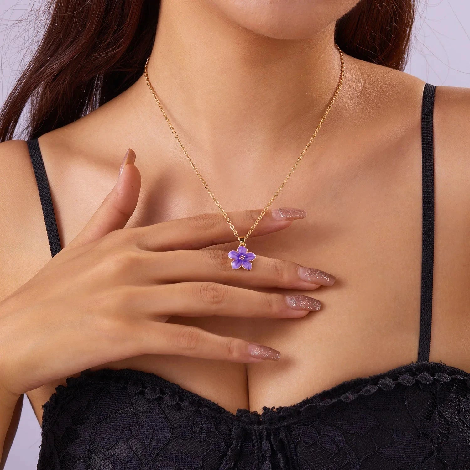 kawaiies-softtoys-plushies-kawaii-plush-Mini Sakura Pendant “Make a Wish” Necklace Jewelry Purple 