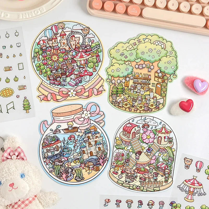 kawaiies-softtoys-plushies-kawaii-plush-Miniature 3D DIY Stickers Scene Subscription Mystery Box Accessories 