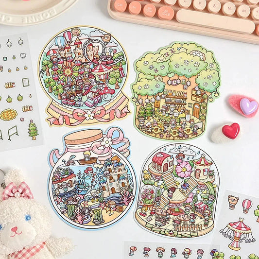 kawaiies-softtoys-plushies-kawaii-plush-Miniature 3D DIY Stickers Scene Subscription Mystery Box Accessories 