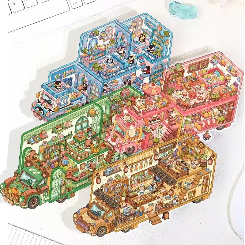 kawaiies-softtoys-plushies-kawaii-plush-Miniature 3D DIY Stickers Scene Subscription Mystery Box Accessories 