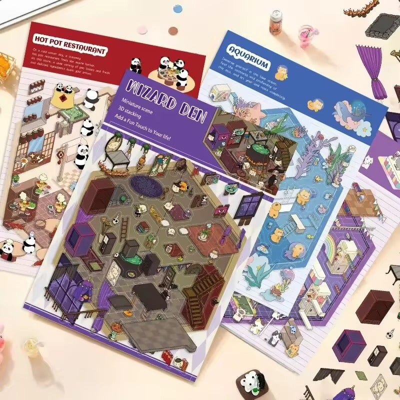 kawaiies-softtoys-plushies-kawaii-plush-Miniature 3D DIY Stickers Scene Subscription Mystery Box Accessories 