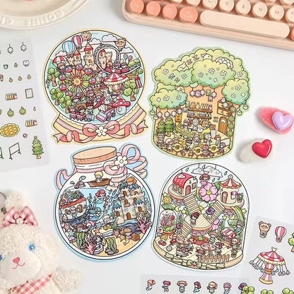 kawaiies-softtoys-plushies-kawaii-plush-Miniature 3D DIY Stickers Scene Subscription Mystery Box Accessories 