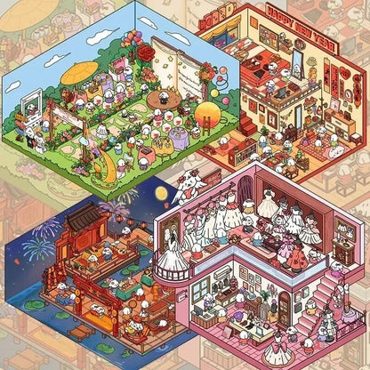 kawaiies-softtoys-plushies-kawaii-plush-Miniature 3D DIY Stickers Scene Subscription Mystery Box Accessories 
