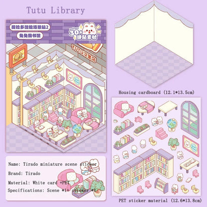 kawaiies-softtoys-plushies-kawaii-plush-Miniature Kawaii Bunny 3D Sticker Scene Accessories D 