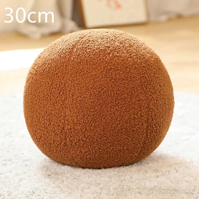 kawaiies-softtoys-plushies-kawaii-plush-Minimalist Shapes Moon Ball Pillow Plushies Soft toy Ball (Brown) 