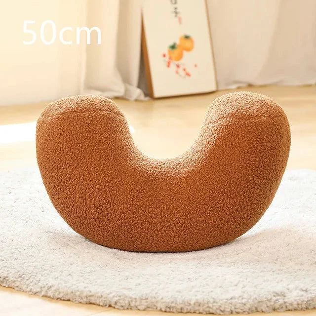 kawaiies-softtoys-plushies-kawaii-plush-Minimalist Shapes Moon Ball Pillow Plushies Soft toy Curve (Brown) 