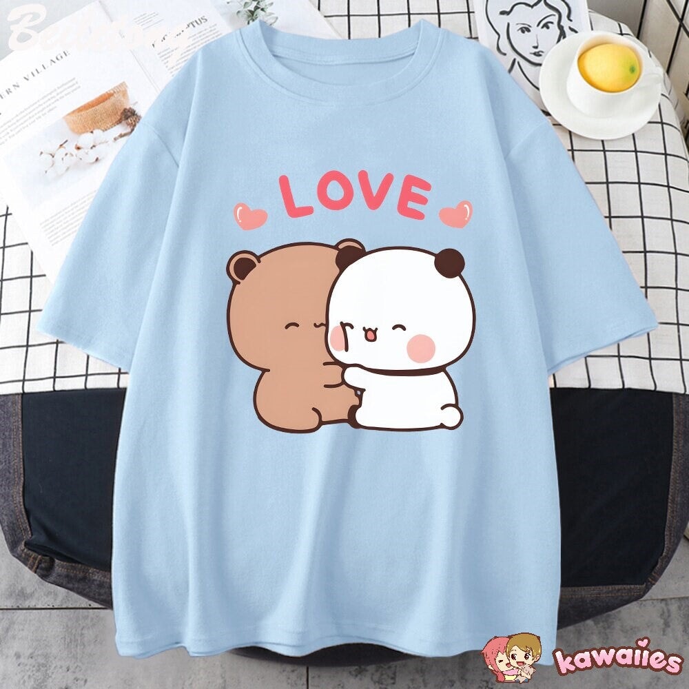 kawaiies-softtoys-plushies-kawaii-plush-Mocha and Tofu Panda Bear Love Tee Apparel 